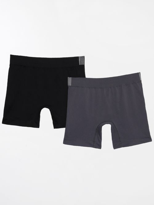 Kit com 02 Cuecas Boxer Selene Masculinas Preto/Chumbo