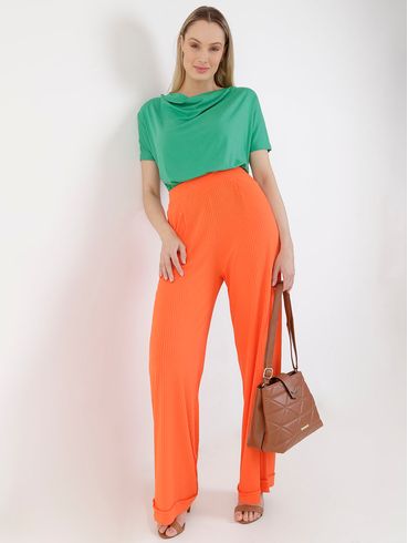 Blusa Ampla Manga Curta Feminina Verde