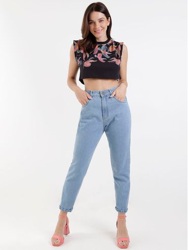 Blusa Muscle Tee Cropped Autentique Feminina Preto