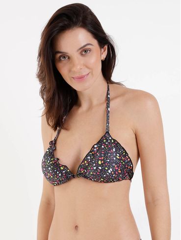 Biquíni Top Cortininha Feminino Preto