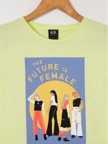 Blusa Manga Curta Juvenil Para Menina - Verde