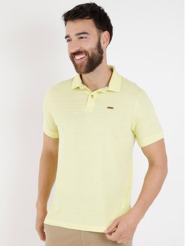 Polo Manga Curta Masculina Amarelo