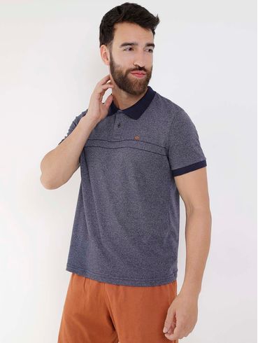 Polo Manga Curta Masculina Azul Marinho