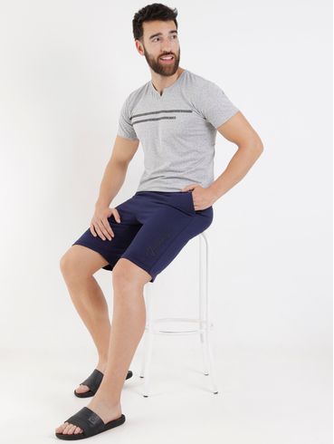 Bermuda Cargo Moletinho Federal Art Masculina Azul Marinho