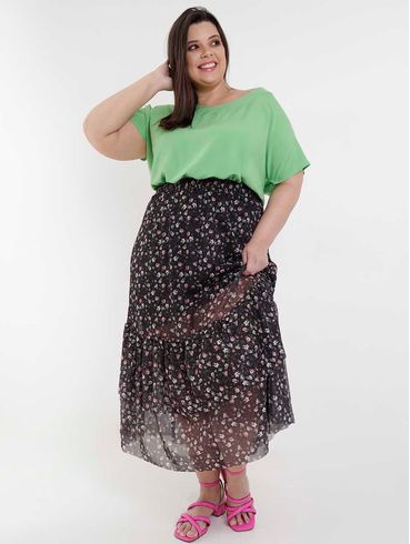 Blusa Manga Curta Autentique Plus Size Feminina Verde