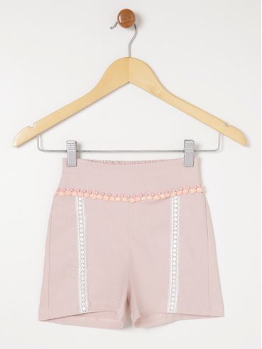 Short Infantil Para Menina - Rosa