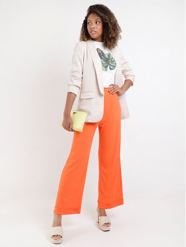 Blusa Manga Curta Feminina Off white