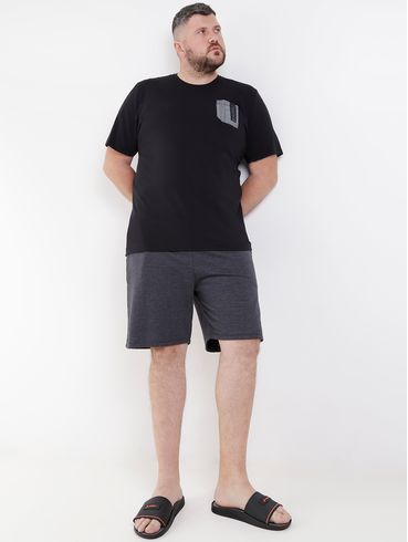 Bermuda No Stress Plus Size Masculina Cinza Escuro