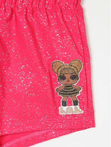 Short de Tecido LOL Infantil Para Menina - Rosa