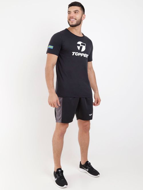 Calção de Futebol Topper Masculino Preto/Cinza