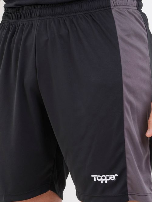 Calção de Futebol Topper Masculino Preto/Cinza