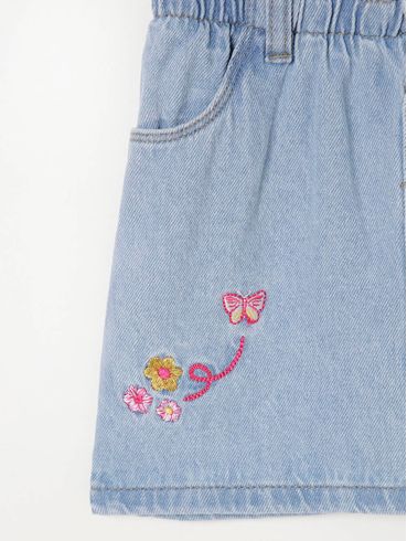 Saia Jeans Infantil Para Menina - Azul