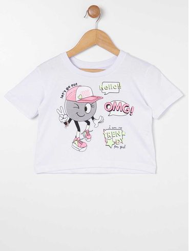 Conjunto Short Infantil Para Menina - Branco