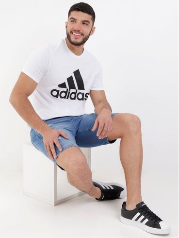 Bermuda Jeans Destroyed Vels Masculina Azul
