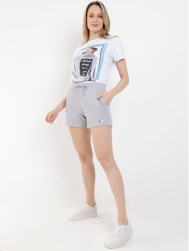 Blusa Manga Curta Feminina Branco