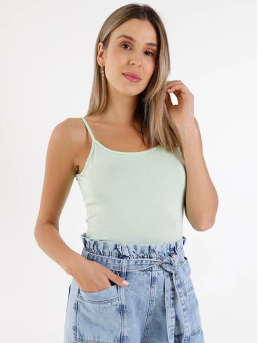 Blusa Regata Básica Autentique Feminina Verde Claro