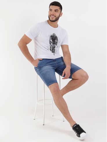 Bermuda Jeans Masculina Azul