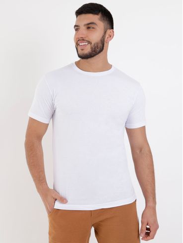 Camiseta Básica Manga Curta Masculina Branco