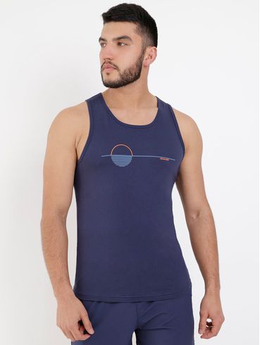 Camiseta Regata Masculina Azul Marinho