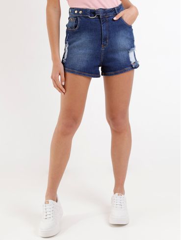 Short Jeans Feminino Azul