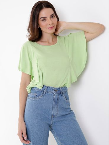 Blusa Manga Curta Feminina Verde