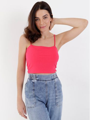 Top Cropped Autentique Feminino Rosa