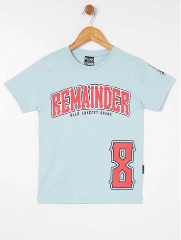 Camiseta Manga Curta Juvenil Para Menino - Azul