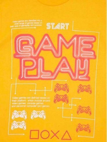 Camiseta Manga Curta Kid+ Infantil Para Menino - Laranja