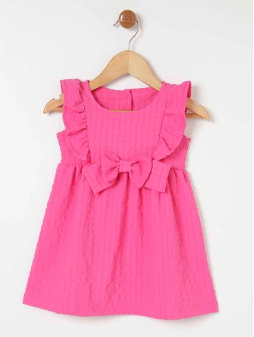 Vestido Flik Infantil Para Bebê Menina - Rosa Pink
