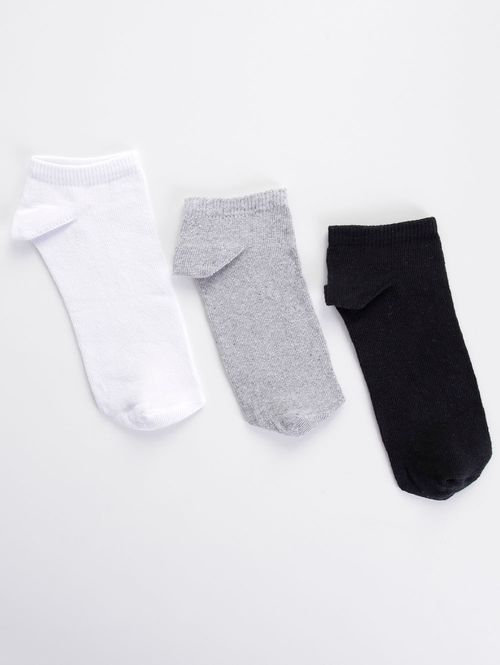 Kit com 03 Meias Selene Masculinas Branco/Cinza/Preto