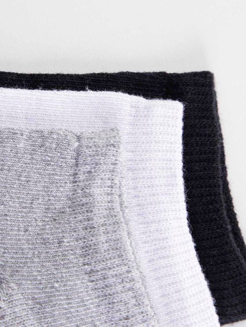 Kit com 03 Meias Selene Masculinas Branco/Cinza/Preto