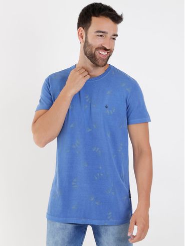 Camiseta Manga Curta Masculina Azul