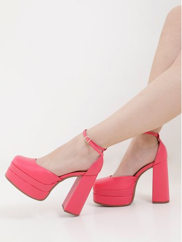 Sapato de Salto Vizzano Feminina Rosa Pink