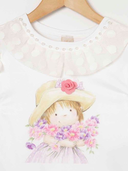 Body Infantil Para Menina - Off white