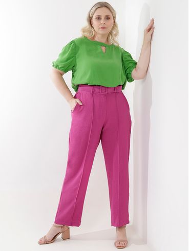 Blusa Manga Curta Plus Size Feminina Verde