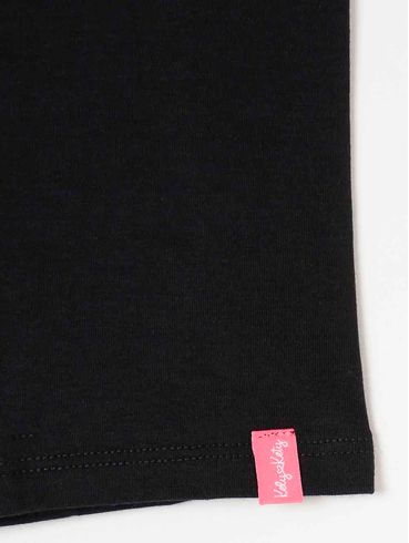 Bermuda Cotton Infantil Para Menina - Preto