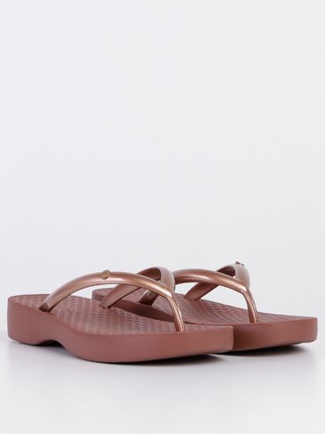 Rasteira Flatform Azaléia Feminina Marrom