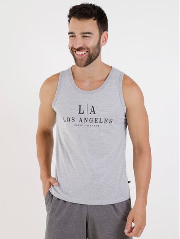Camiseta Regata Masculina Cinza