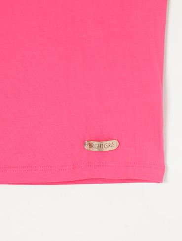 Blusa Cropped Manga Curta Feminina Rosa