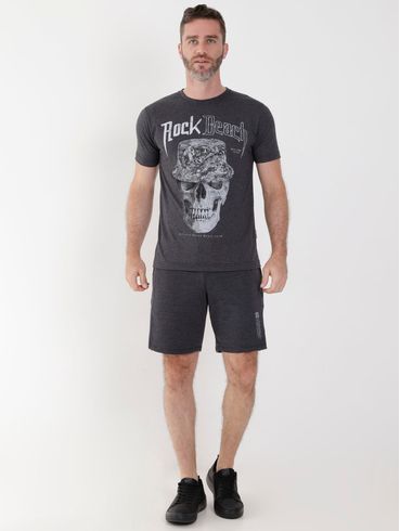 Bermuda Moletinho Masculina Cinza Escuro