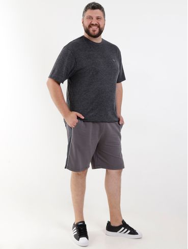 Bermuda Moletinho Plus Size Masculina Cinza