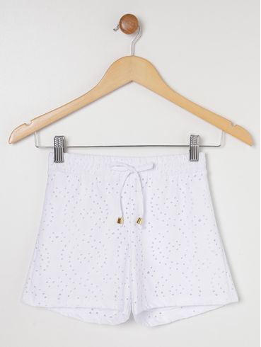 Short Laise Juvenil Para Menina - Branco