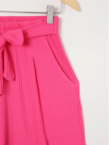 Short Canelado Feminino Rosa