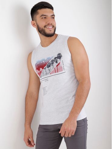 Camiseta Regata Masculina Cinza