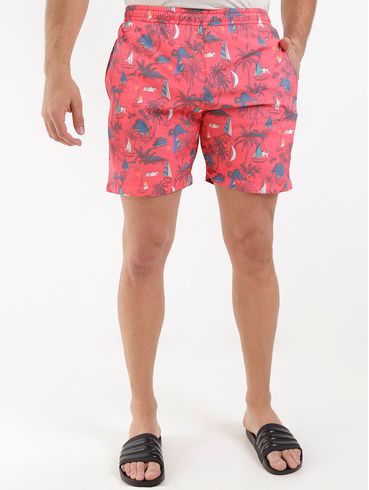Short Estampado Full Surf Masculino Vermelho