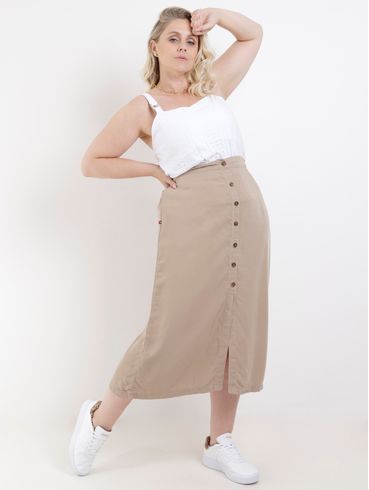 Blusa Regata Autentique Plus Size Feminina Branco