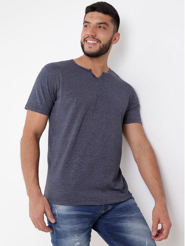Camiseta Manga Curta Masculina Azul Marinho