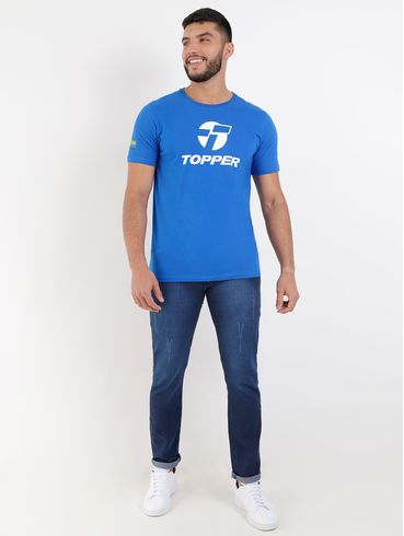 Camiseta Esportiva Topper Masculina Azul