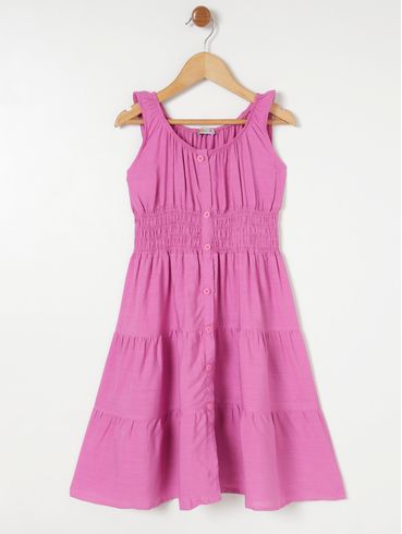 Vestido Kid+ Infantil Para Menina - Rosa
