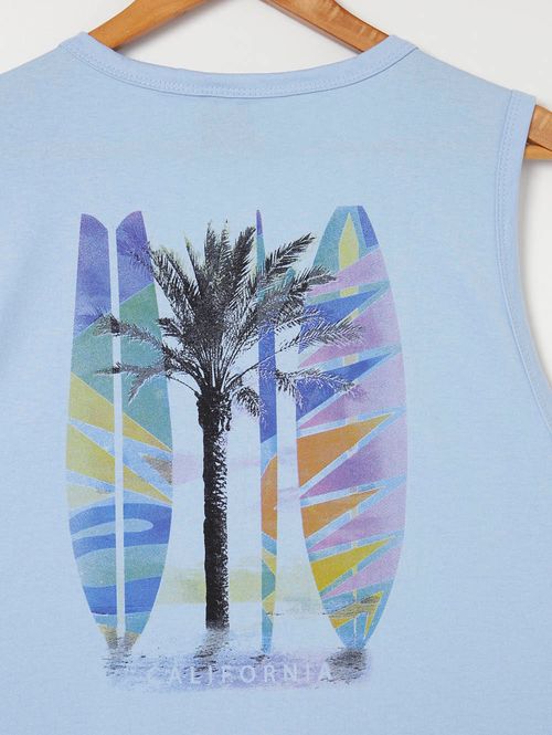 Camiseta Regata Plus Size Masculina Azul